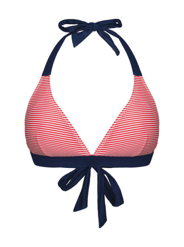 Bikini-Oberteil in Rot/ Weiß/ Dunkelblau