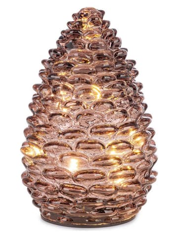 Dekoracja LED "Jovalin" w kolorze brązowym - wys. 15 x Ø 9,5 cm