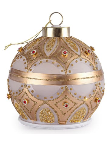 Dekoracja LED "Ball" w kolorze złoto-białym - Ø 12 cm