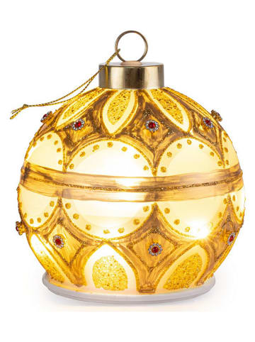 Dekoracja LED "Ball" w kolorze złoto-białym - Ø 12 cm