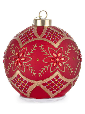 LED-Dekoobjekt "Ball" in Rot/ Gold - Ø 15 cm