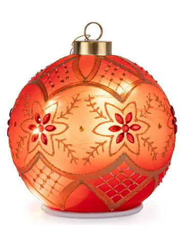 LED-Dekoobjekt "Ball" in Rot/ Gold - Ø 15 cm
