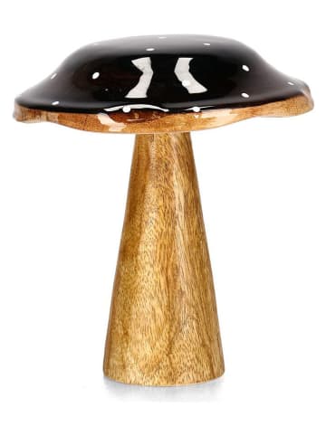 Dekofigur "Mushroom" in Schwarz/ Hellbraun - (H)18 cm