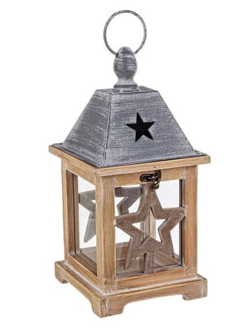 Lampion "Alinka" w kolorze szaro-brązowym - 15 x 31 cm