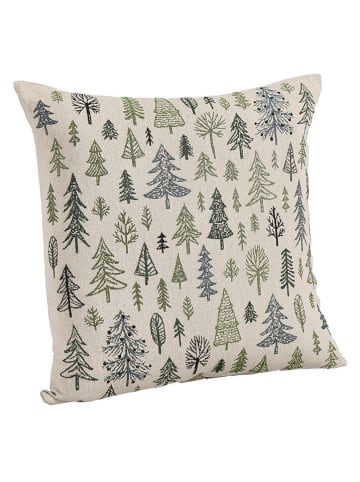 Poszewka "Greenwood" w kolorze beżowo-zielonym na poduszkę - 45 x 45 cm