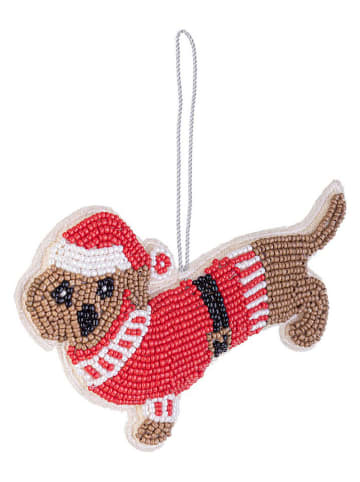 Ozdoba choinkowa "August Dog" w kolorze czerwonym - wys. 9 cm