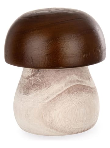 Figurka dekoracyjna "Mushroom" w kolorze kremowo-brązowym - wys. 18 cm