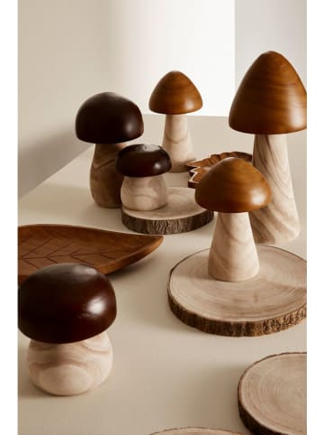 Figurka dekoracyjna "Mushroom" w kolorze kremowo-brązowym - wys. 18 cm