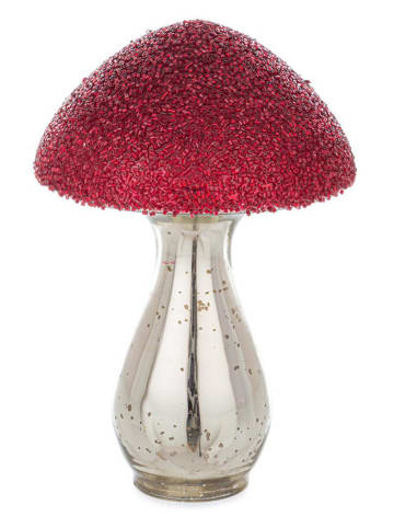 Dekofigur "Mushroom" in Rot/ Silber - (H)19 cm