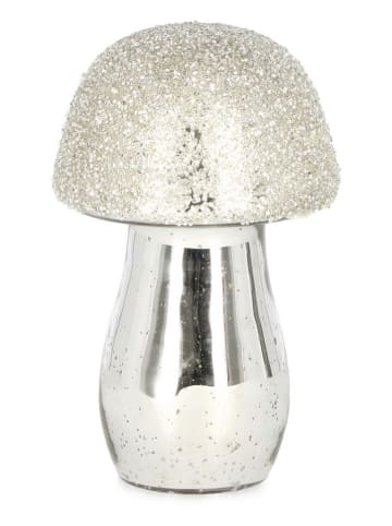 Figurka dekoracyjna "Mushroom" w kolorze srebrnym - wys. 21,5 cm