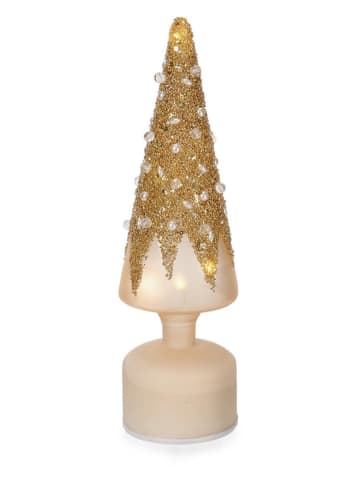 Decoledlamp goudkleurig/crème - (H)30 cm