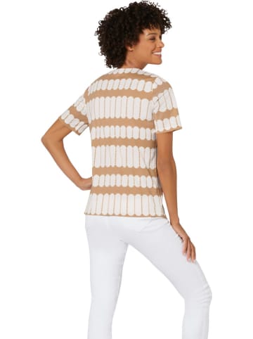 Shirt in Beige/ Weiß
