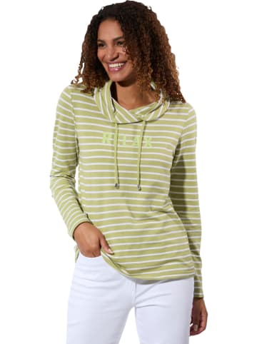 Longsleeve in Grün/ Weiß