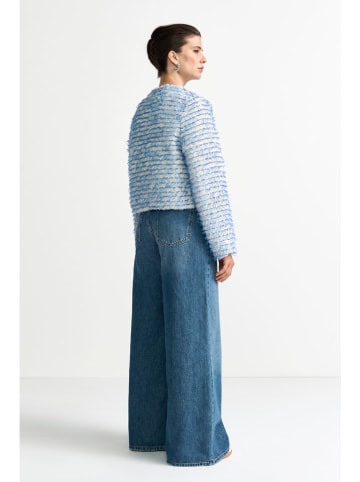 Cardigan in Weiß/ Blau