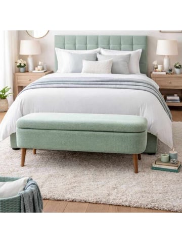 Sitzbank "Oslo Linen" in Grün - (B)90 x (H)46 x (T)35 cm