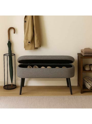 Sitzbank "Oslo Linen" in Grau - (B)90 x (H)46 x (T)35 cm