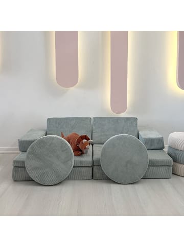 Sofa w kolorze niebieskim - 140 x 46 x 70 cm