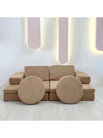 Sofa "Puzzle" w kolorze jasnobrązowym - 140 x 46 x 70 cm