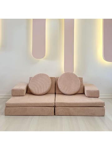 Sofa w kolorze jasnoróżowym - 140 x 46 x 70 cm