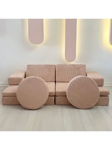 Sofa w kolorze jasnoróżowym - 140 x 46 x 70 cm