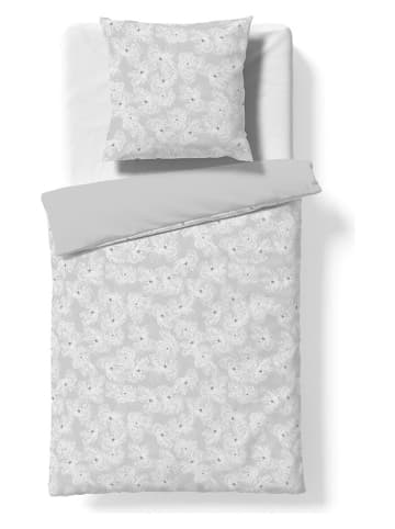 Satin-Bettwäsche-Set "Bed Art S" in Grau/ Silber