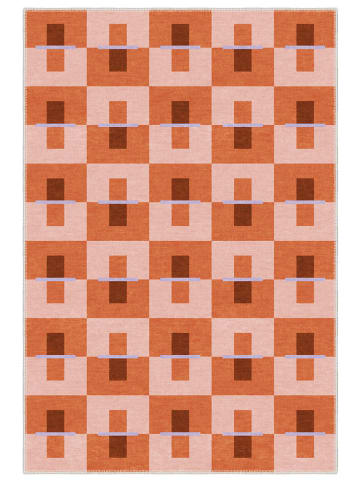 Kurzflor-Teppich ''Serano'' in Rosa/ Orange/ Rot