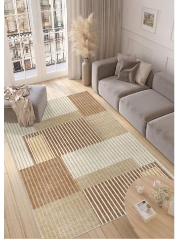 Kurzflor-Teppich ''Brooklyn'' in Beige/ Hellbraun