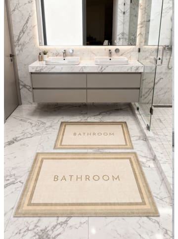 2er-Set: Badematten ''Daisy'' in Creme/ Beige