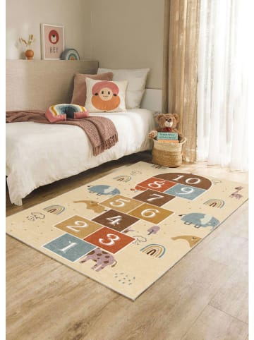 Kurzflor-Teppich ''Kendall'' in Beige/ Bunt
