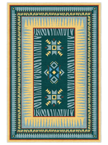 Kurzflor-Teppich ''Cirelle'' in Blau/ Grün/ Gelb