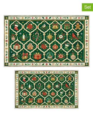 Dywaniki łazienkowe (2 szt.) "Holly" w kolorze zielonym