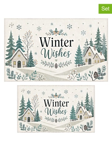 Dywaniki łazienkowe (2 szt.) "Winter Wishes" w kolorze kremowym