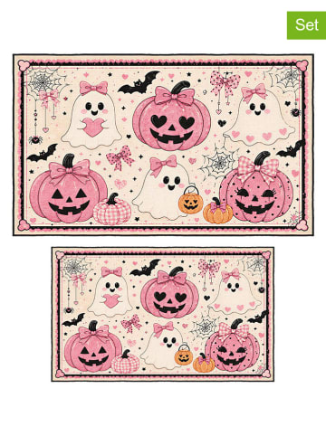 Dywaniki łazienkowe (2 szt.) "Pink Pumpkin" w kolorze jasnoróżowym