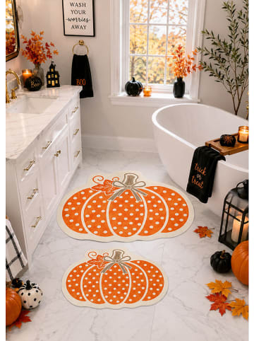 2-delige set: badmatten "Sweet Pumpkin" oranje