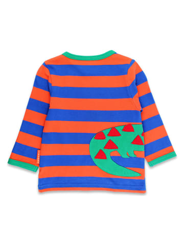 Longsleeve in Blau/ Orange