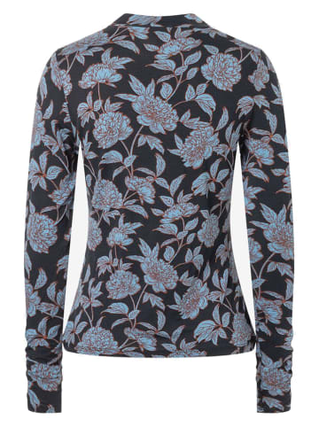 Longsleeve in Schwarz/ Blau