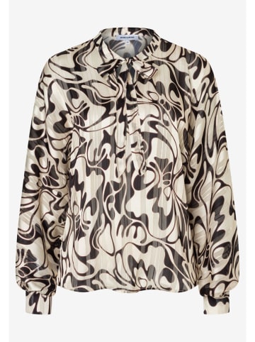 Bluse in Beige/ Schwarz