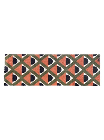 Kurzflor-Teppich "Udo" in Rosa/ Khaki/ Dunkelblau