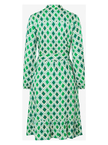 Jurk groen/wit