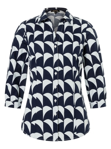Blouse donkerblauw/wit