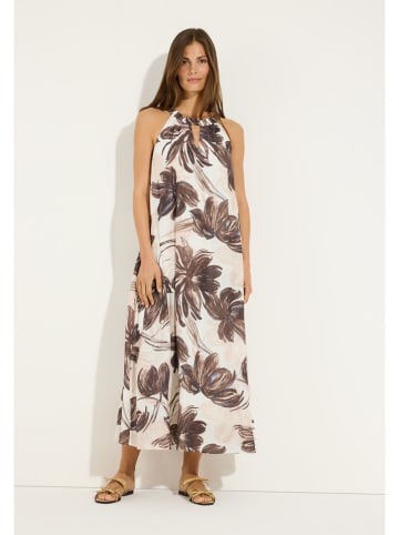 Kleid in Creme/ Braun