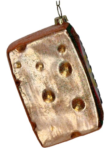 Bombka "Emmentaler" w kolorze złotym - wys. 11,4 cm