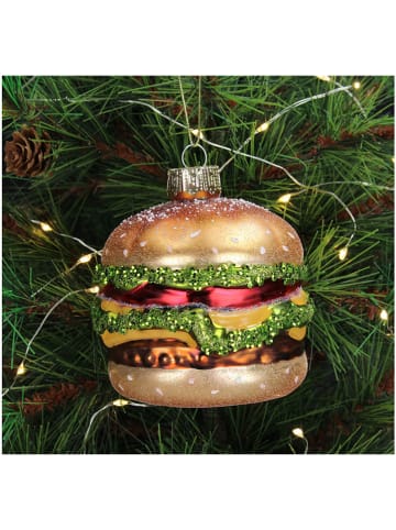 Bombka ''Hamburger" w kolorze złotym - wys. 10 cm