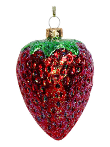 Ozdoba choinkowa "Strawberry" w kolorze czerwono-jasnoróżowym - wys. 10 cm