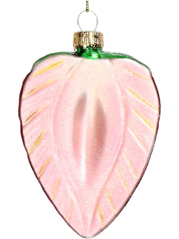 Ozdoba choinkowa "Strawberry" w kolorze czerwono-jasnoróżowym - wys. 10 cm