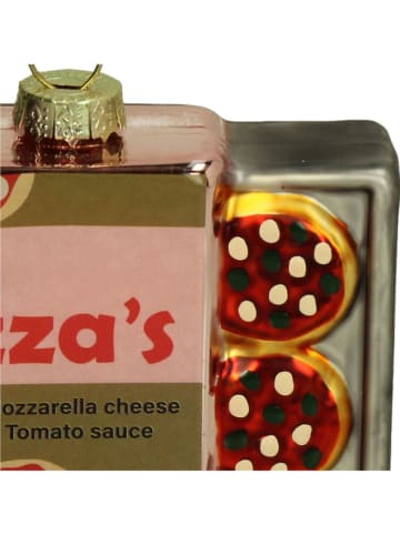 Ozdoba choinkowa "Pizaa Bites" w kolorze oliwkowo-czerwonym - wys. 8,8 cm