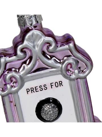 Baumschmuck "Press for Champagne" in Lila/ Silber - (H)12 cm