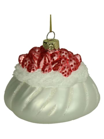 Ozdoba choinkowa "Strawberry Pavlova" w kolorze biało-czerwonym - Ø 8,9 cm