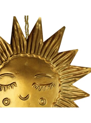 Zawieszki dekoracyjne (4 szt.) "Sleeping Sun" w kolorze złotym - wys. 14 cm