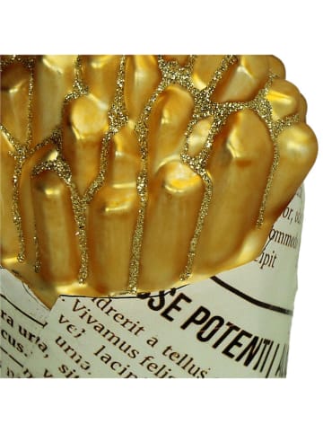 Ozdoba choinkowa "French Fries" w kolorze złotym - wys. 12,5 cm